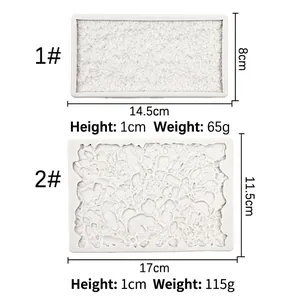Silicone clay base mold featuring sand and rock textures with size specifications
