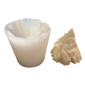 3D iceberg mountain silicone mold for DIY mousse cake and resin craft on white background