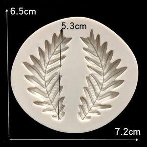 Round white silicone mold featuring olive leaf and wheat patterns for fondant DIY projects