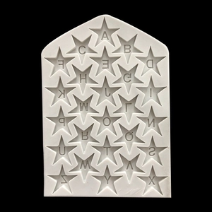 Stampo in silicone a forma di stella con 26 lettere inglesi per fondente e argilla