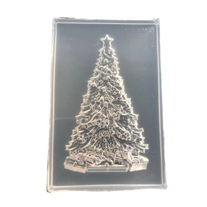 Rectangular silicone mold featuring a Christmas tree and gift boxes for DIY resin crafts