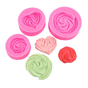 Rosa Silikonform Herz und Spirale für Fondant, Schokolade und Tonkuchen Dekorationen