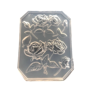 Octagonal blooming rose silicone mold for DIY resin jewelry making and clay crafts