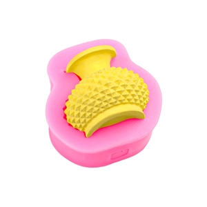 Diamond textured vase silicone mold for resin and plaster casting with finished product