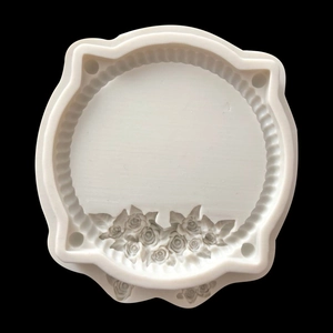 White silicone flower mold for DIY fondant cake decor and resin chocolate rose crafts