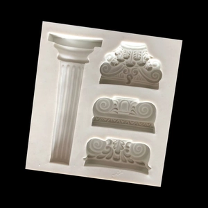 Macro detail of silicone mold showing four vintage European Roman column textures