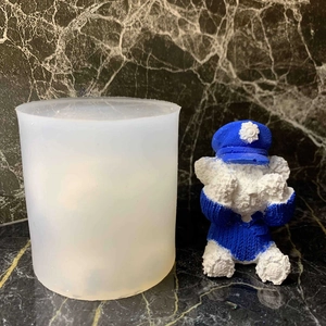 Moule en silicone ours policier 3D pour bougies artisanales et travaux en résine époxy