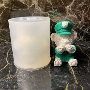 Moule en silicone ours policier 3D pour résine plâtre et décoration de gâteaux