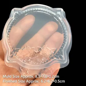Silicone mold for resin DIY featuring floral mirror frame with beaded edge design