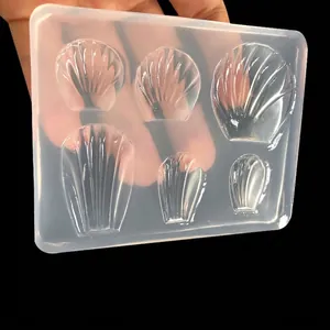 Moule en silicone transparent en forme de coquille pour bijoux en résine avec dimensions