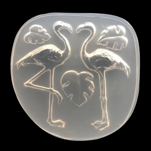 Stampo in silicone con eleganti motivi di fenicotteri e foglie di monstera per fai da te