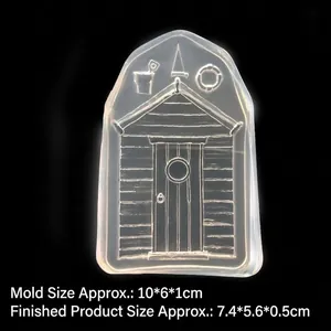 Transparente Silikonform in Hausform für DIY-Harz-Bastelarbeiten mit feinen Wanddetails