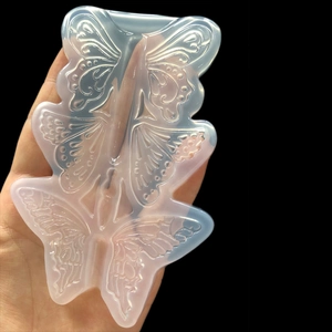 Translucent butterfly silicone mold for DIY resin crafts with three detailed shapes