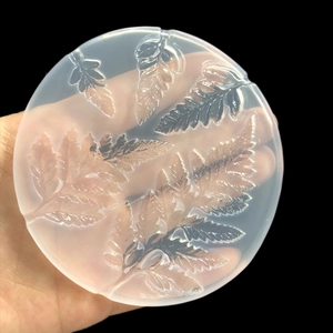 Moule en silicone translucide aux textures de feuilles pour création de coques en résine DIY