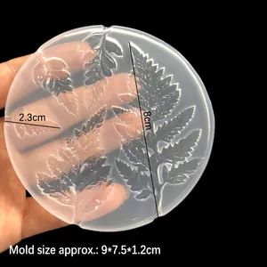 Moule en silicone transparent motif feuilles pour travaux manuels et résine DIY