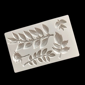 Rose Flower Branch Vine Silicone Mold Fondant Cake Border Texture Mold For Chocolate Jelly Pudding DIY Baking Decoration