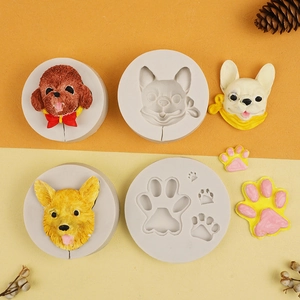 Silicone dog paw and poodle corgi molds for chocolate lollipops and cake decorating