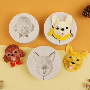 Detailed silicone mold for DIY dog-shaped chocolate and fondant with fine texture