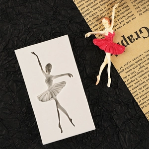Ballerina girl liquid silicone mold for fondant chocolate and clay cake decoration