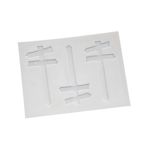 Translucent silicone mold featuring three distinct directional signposts for DIY fondant crafts