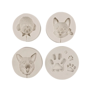Silicone lollipop molds featuring dog paws and faces for cakes and chocolates