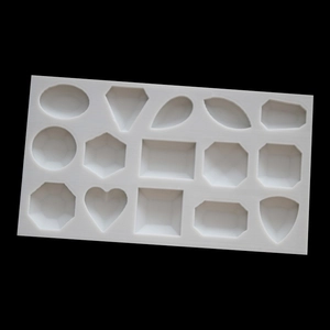 Stampo in silicone bianco per ciondoli in resina con 15 diverse forme geometriche