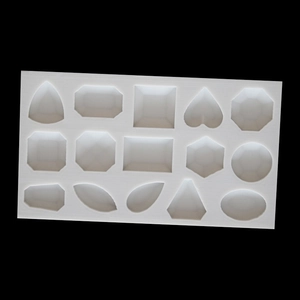 Stampo in silicone a 15 cavità con forme a cuore e geometriche per resina e gioielleria