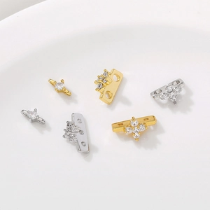 14K gold plated zircon spacer beads for handmade DIY pearl bracelets and necklaces