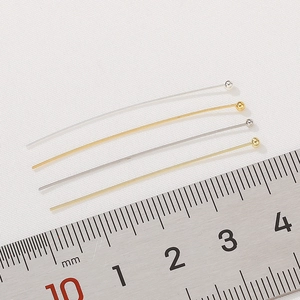 Alfileres de cabeza redonda oro y plata 40mm para joyería DIY con una regla