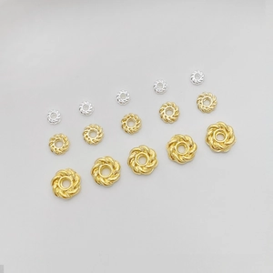 14K goud gevulde en zilveren gedraaide tussenkralen voor DIY-sieraden in diverse maten