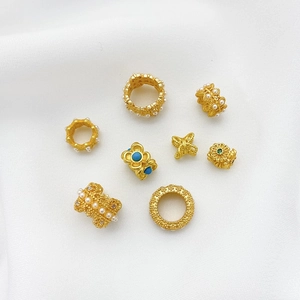 Cuentas Espaciadoras de Aleación de Oro Antiguo para Fabricación de Joyas DIY Pulsera Collar Con Perla Artificial Strass