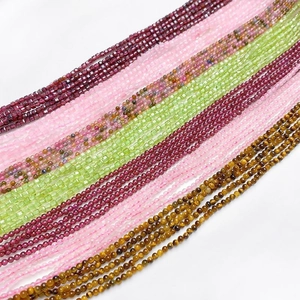 Varias cuentas 2mm de granate natural cuarzo rosa turmalina para joyería DIY