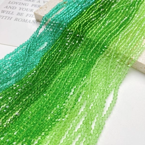 3mm groene gradiënt facetgeslepen kristalglas kralen voor DIY sieraden maken