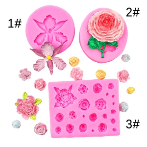 Moule en Silicone 3D Fleur de Rose Orchidée Pour Décoration de Gâteaux Fondant Bonbons Chocolat Argile Résine Bricolage Moule Artisanal