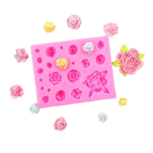 Moule en silicone rose pour décoration de gâteau fondant rose 3D et résine DIY