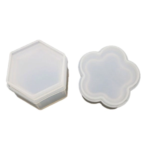 Translucent silicone hexagonal and flower mold set for DIY crystal resin jewelry storage box