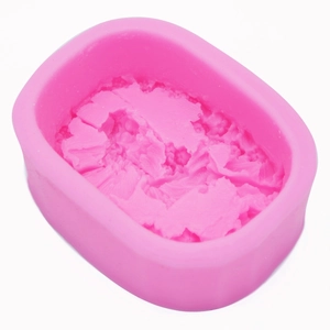 Pink silicone mold with floral texture for handmade soap and chocolate cake decorating