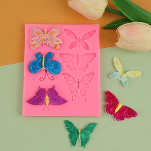 Moule en silicone rose papillon pour décoration de gâteau et loisirs créatifs