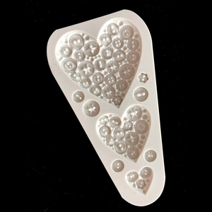 Silicone heart button mold for fondant and chocolate DIY with multi-size heart patterns