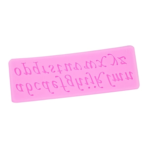 Rosa Silikonform mit Kleinbuchstaben a-z für Backen und DIY-Bastelarbeiten