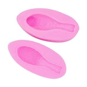 3D bird feather silicone mold set for fondant and mousse cake decorating in pink