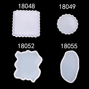 Mirror Surface Silicone DIY Resin Mold Irregular Wave Edge Coaster Base Mold For Handmade Crafts Jewelry Making Desktop Decor