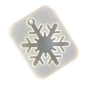 Translucent silicone snowflake mold with hanging hole for DIY resin and plaster crafts