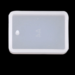 Rectangular clear silicone mold for DIY UV resin casting with hanging hole feature