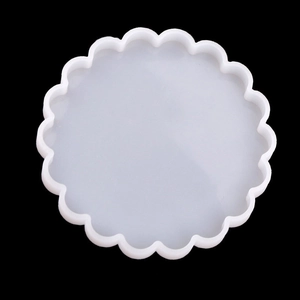 Translucent round flower petal silicone mold for DIY resin coasters and handmade crafts