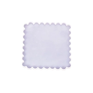 Translucent silicone mold with scalloped wavy edges for DIY crystal resin crafts