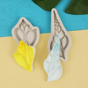 Silicone fondant mold set with seashell and spiral shell shapes for cake baking and resin art