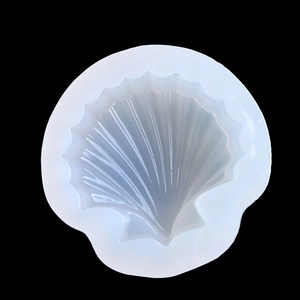 Détail macro d'un moule en silicone en forme de coquillage pour la résine DIY et bijoux