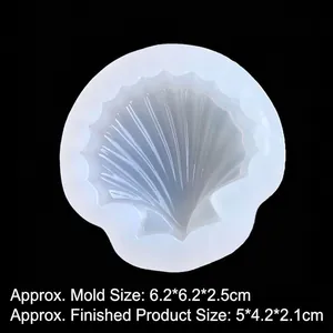 Moule en silicone coquillage pour résine DIY et bijoux avec texture radiale claire