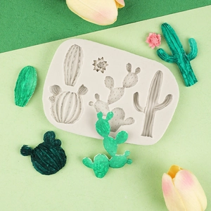 DIY silicone mold for cactus and succulent shaped fondant, chocolate, or resin crafts